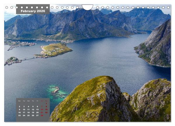 Produktbild: Bird's eye view of Norway (Wall Calendar 2026 DIN A4 landscape), CALVENDO 12 Month Wall Calendar