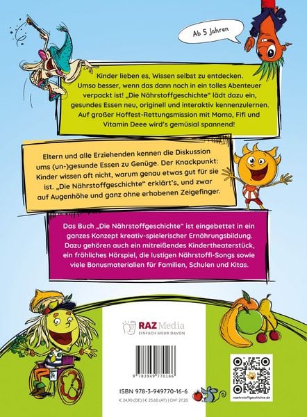 Produktbild: Die N&auml;hrstoffgeschichte. Begeistert Kinder f&uuml;r gem&uuml;siale Superkr&auml;fte!