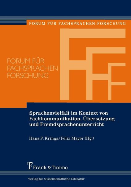 Produktbild: Sprachenvielfalt im Kontext von Fachkommunikation, &Uuml;bersetzung und Fremdsprachenunterricht