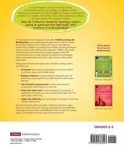 Produktbild: Teaching Mathematics in the Visible Learning Classroom, Grades 3-5
