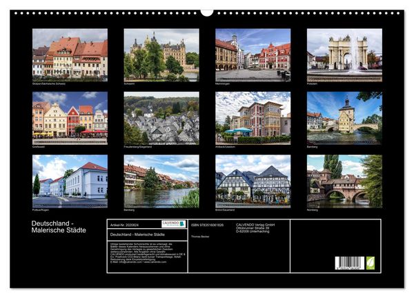 Produktbild: Deutschland - Malerische St&auml;dte (Wandkalender 2026 DIN A2 quer), CALVENDO Monatskalender
