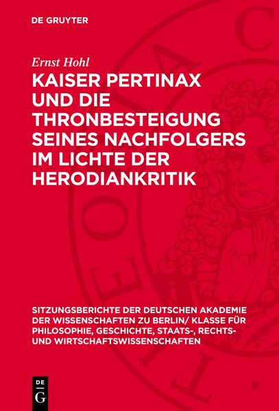 Produktbild: Kaiser Pertinax und die Thronbesteigung seines Nachfolgers im Lichte der Herodiankritik