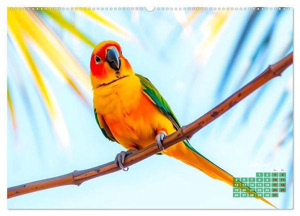 Produktbild: Leuchtend farbenfrohe V&ouml;gel (Wandkalender 2027 DIN A2 quer), CALVENDO Monatskalender