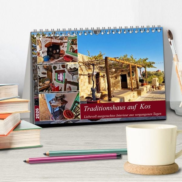 Produktbild: Traditionshaus auf Kos (Tischkalender 2026 DIN A5 quer), CALVENDO Monatskalender