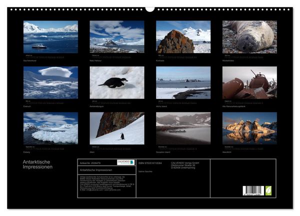Produktbild: Antarktische Impressionen (Wandkalender 2026 DIN A2 quer), CALVENDO Monatskalender