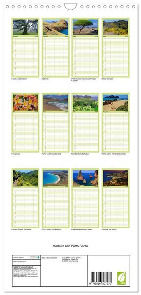 Produktbild: Familienplaner 2026 - Madeira und Porto Santo mit 5 Spalten (Wandkalender, 21 x 45 cm) CALVENDO