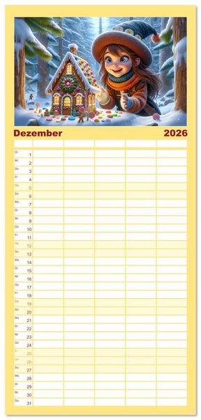 Produktbild: Familienplaner 2026 - Hexenwelten: Ein Jahr voller Magie und Mysterien mit 5 Spalten (Wandkalender, 21 x 45 cm) CALVENDO