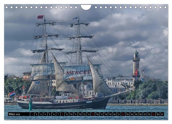 Produktbild: Segelschiffe vor Warnem&uuml;nde (Wandkalender 2026 DIN A4 quer), CALVENDO Monatskalender