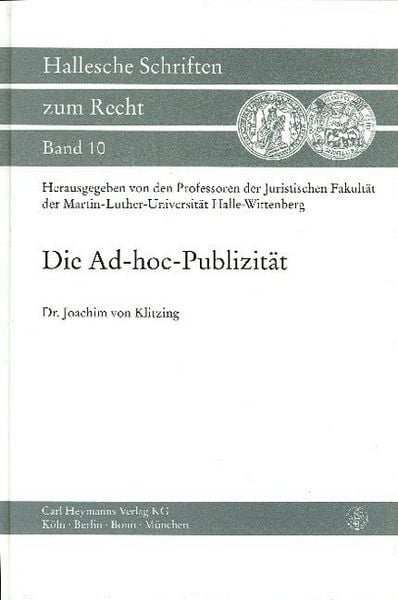 Produktbild: Die Ad-hoc-Publizit&auml;t
