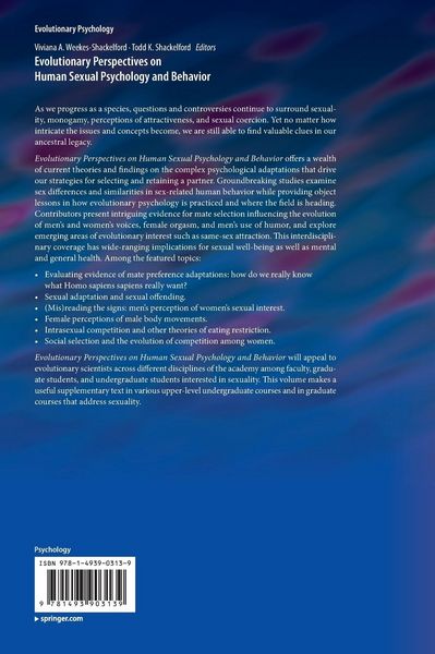 Produktbild: Evolutionary Perspectives on Human Sexual Psychology and Behavior