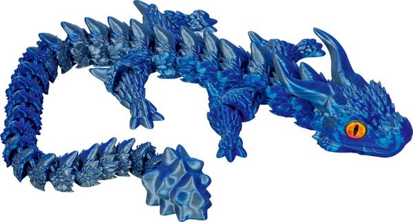 Riesen-Drache (blau-silber) - Kristalltier