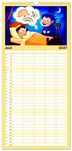 Produktbild: Familienplaner 2027 - Michael Ende mit 5 Spalten (Wandkalender, 21 x 45 cm) CALVENDO