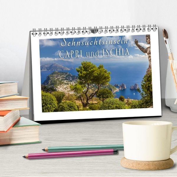 Produktbild: Sehnsuchtsinseln Capri und Ischia (Tischkalender 2026 DIN A5 quer), CALVENDO Monatskalender