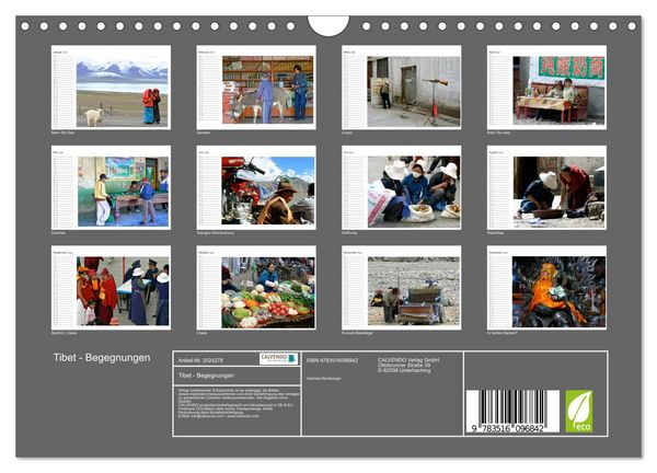 Produktbild: Tibet - Begegnungen (Wandkalender 2026 DIN A4 quer), CALVENDO Monatskalender