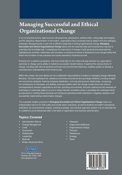 Produktbild: Managing Successful and Ethical Organizational Change