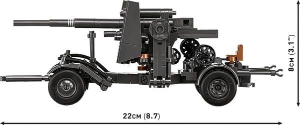 Produktbild: COBI Historical Collection 3140 - 8.8 cm Flak 18 with Carriage, WWII, Bausatz 1:35, 360/2 Klemmbausteine
