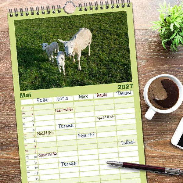 Produktbild: Familienplaner 2027 - Ameland Wundersch&ouml;ne Insel mit 5 Spalten (Wandkalender, 21 x 45 cm) CALVENDO