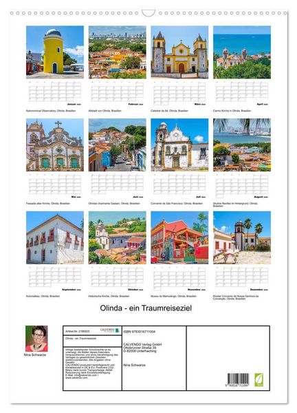 Produktbild: Olinda - ein Traumreiseziel (Wandkalender 2026 DIN A2 hoch), CALVENDO Monatskalender