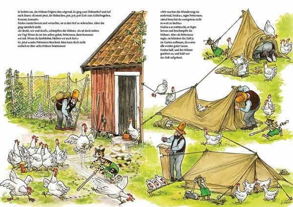 Pettersson und Findus. Pettersson zeltet