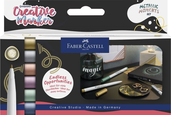 Produktbild: Faber-Castell Goldfaber Creative Marker Metallic 1.5, 6er Etui, Metallic Moments