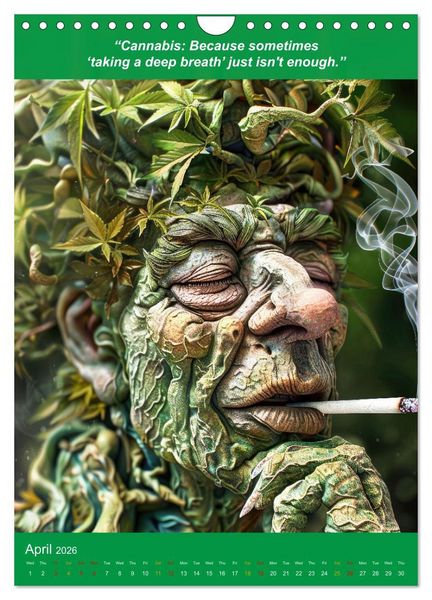 Produktbild: The funniest cannabis pictures and slogans (Wall Calendar 2026 DIN A4 portrait), CALVENDO 12 Month Wall Calendar