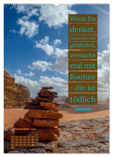 Produktbild: Verr&uuml;ckt nach REISEN Fernweh - Travel - Spr&uuml;che (Wandkalender 2026 DIN A2 hoch), CALVENDO Monatskalender
