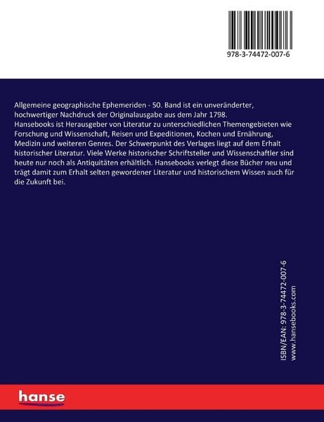 Produktbild: Allgemeine geographische Ephemeriden
