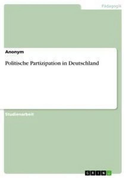 Produktbild: Politische Partizipation in Deutschland