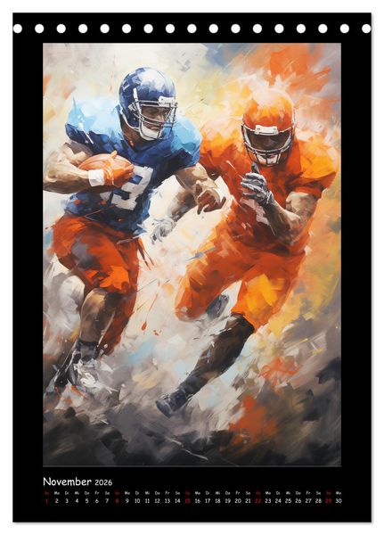 Produktbild: American Football. Paintings (Tischkalender 2026 DIN A5 hoch), CALVENDO Monatskalender