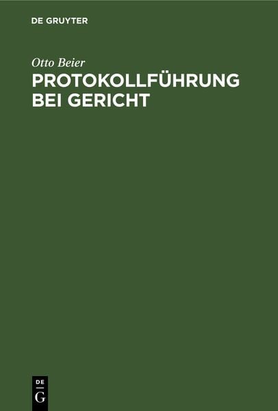 Produktbild: Protokollf&uuml;hrung bei Gericht
