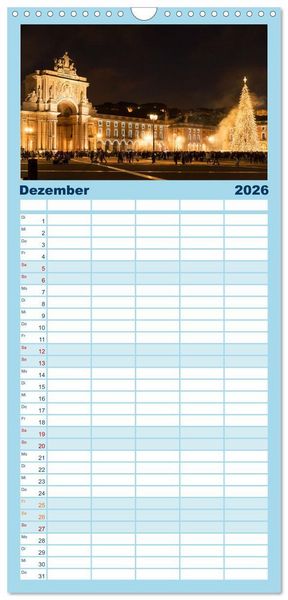 Produktbild: Familienplaner 2026 - Portugals Atlantikk&uuml;ste mit 5 Spalten (Wandkalender, 21 x 45 cm) CALVENDO