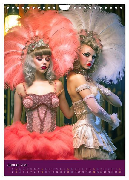 Produktbild: Burlesque T&auml;nzerinnen - Verf&uuml;hrerischer Tanz (Wandkalender 2026 DIN A4 hoch), CALVENDO Monatskalender