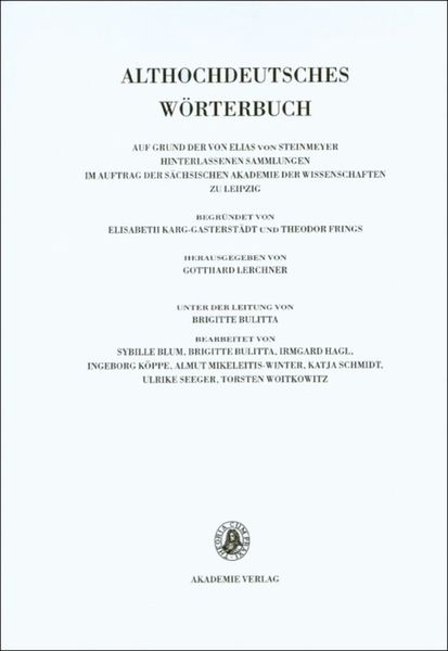 Produktbild: Althochdeutsches W&ouml;rterbuch / Band VI: M&ndash;N, 2. Lieferung (gi-mah bis mammunti)