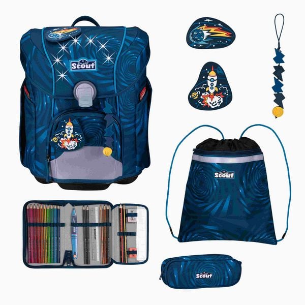 Produktbild: Scout Schulranzen Set Micro LED, Schulranzen Set, 4tlg, Rocket Rider