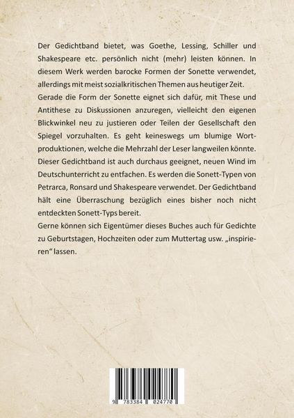 Produktbild: Handgemachte Sonette