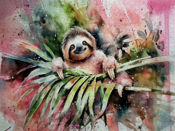 Produktbild: CALVENDO Puzzle Gut gelauntes Faultier | 1000 Teile Lege-Gr&ouml;&szlig;e 64x48cm Foto-Puzzle f&uuml;r gl&uuml;ckliche Stunden