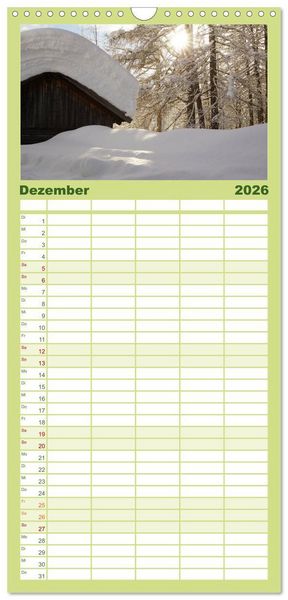 Produktbild: Familienplaner 2026 - S&uuml;dtirol im Jahreslauf mit 5 Spalten (Wandkalender, 21 x 45 cm) CALVENDO