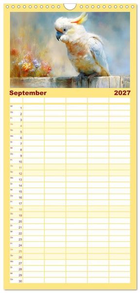 Produktbild: Familienplaner 2027 - Kakadus. Papageien an Australiens K&uuml;ste mit 5 Spalten (Wandkalender, 21 x 45 cm) CALVENDO