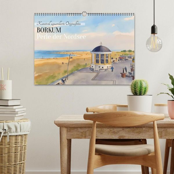 Produktbild: BORKUM Perle der Nordsee (Wandkalender 2026 DIN A3 quer), CALVENDO Monatskalender