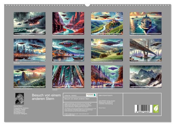 Produktbild: Besuch von einem anderen Stern (hochwertiger Premium Wandkalender 2026 DIN A2 quer), Kunstdruck in Hochglanz