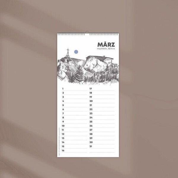 Produktbild: Kleiner Geburtstagskalender "Chiemgauer Alpen", ohne Jahreszahl