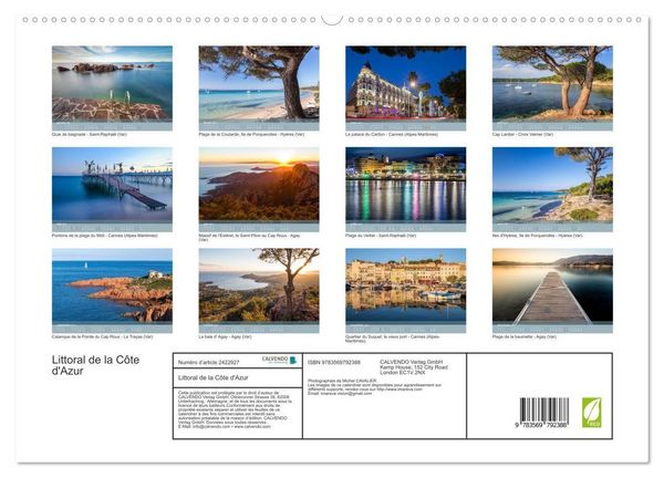 Produktbild: Littoral de la C&ocirc;te d'Azur (Calendrier mural haut de gamme 2027 DIN A2 vertical), CALVENDO calendrier mensuel