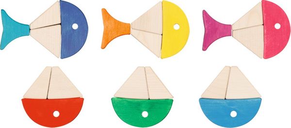 Produktbild: Legespiel und Bausteinkasten 6 bunte Fische