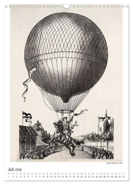 Produktbild: Ballonfahren Kalender (Wandkalender 2026 DIN A3 hoch), CALVENDO Monatskalender