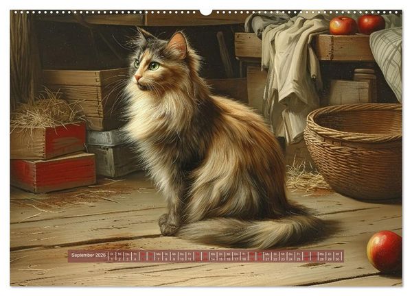 Produktbild: Nostalgische Samtpfoten (hochwertiger Premium Wandkalender 2026 DIN A2 quer), Kunstdruck in Hochglanz