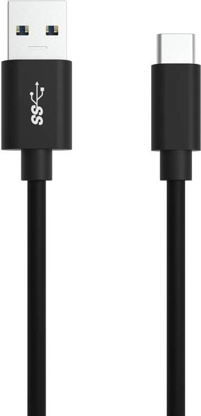 Ansmann USB-Kabel USB 3.2 Gen1 (USB 3.0 / USB 3.1 Gen1) USB-A Stecker, USB-C® Stecker 2.00 m Schwarz Aluminium-Stecker, 