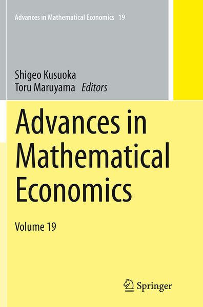 Produktbild: Advances in Mathematical Economics Volume 19