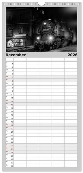Produktbild: Familienplaner 2026 - Dampfloks in der DDR mit 5 Spalten (Wandkalender, 21 x 45 cm) CALVENDO