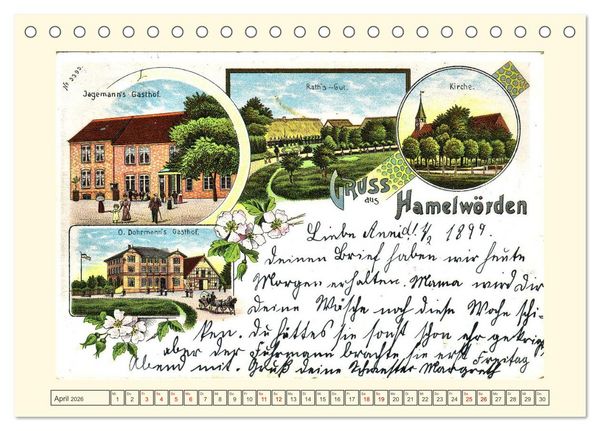 Produktbild: Gruss aus Hamelw&ouml;rden - Kehdingens sch&ouml;nstes Dorf in alten Ansichten (Tischkalender 2026 DIN A5 quer), CALVENDO Monatskalender