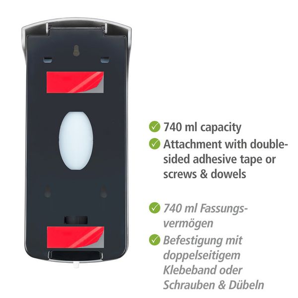 Produktbild: Desinfektionsmittel-Spender Mod. Ranera L Schwarz, Befestigen ohne Bohren